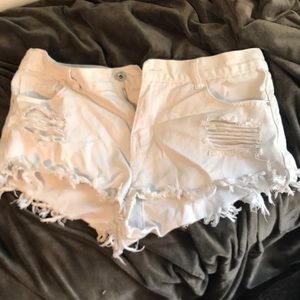 White jean shorts